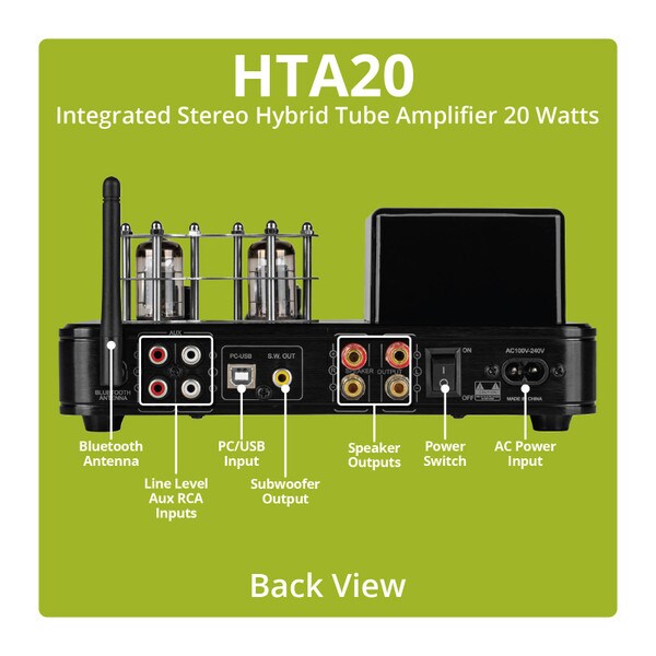 Main product image for Dayton Audio HTA20 Integrated Stereo Hybrid Tube Amplifier 20 Watts300-3846
